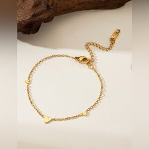 Gold Heart Charm Anklet